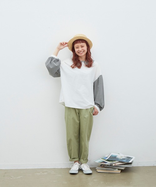 MERLOT（メルロー）の「2wayギンガムチェックコンビブラウス（シャツ/ブラウス・レディース・ブラック/ホワイト・FREE）」の21枚目の写真