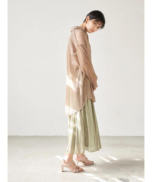 YECCA VECCA（イェッカヴェッカ）の「・シャイニーギャザーロングスカート　＊（スカート・レディース・ライトグレー/ライトグリーン/ブルー系その他7/ラベンダー・FREE）」の18枚目の写真