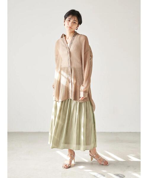 YECCA VECCA（イェッカヴェッカ）の「・シャイニーギャザーロングスカート　＊（スカート・レディース・ライトグレー/ライトグリーン/ブルー系その他7/ラベンダー・FREE）」の19枚目の写真