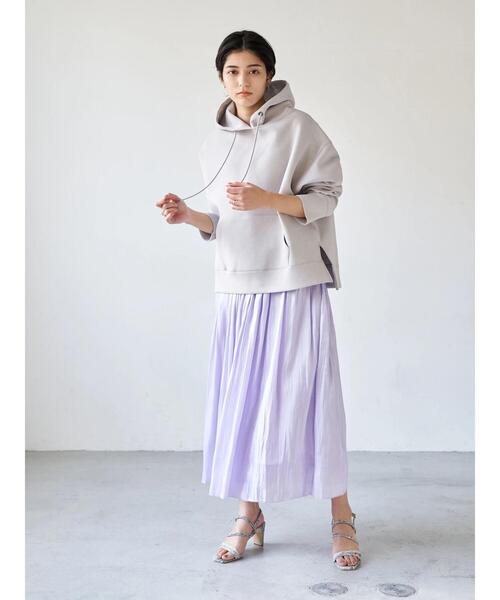 YECCA VECCA（イェッカヴェッカ）の「・シャイニーギャザーロングスカート　＊（スカート・レディース・ライトグレー/ライトグリーン/ブルー系その他7/ラベンダー・FREE）」の22枚目の写真