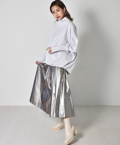 kivi（キヴィ）の「ボトルネックプルオーバー（Tシャツ/カットソー・レディース・ライトグレー/ブラック/アイボリー・FREE）」の11枚目の写真