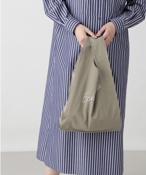 human woman（ヒューマンウーマン）の「◆FOOD TEXTILE サテンBAG（トートバッグ・レディース・カーキ/ピンク/イエロー・ﾌﾘ-）」の2枚目の写真