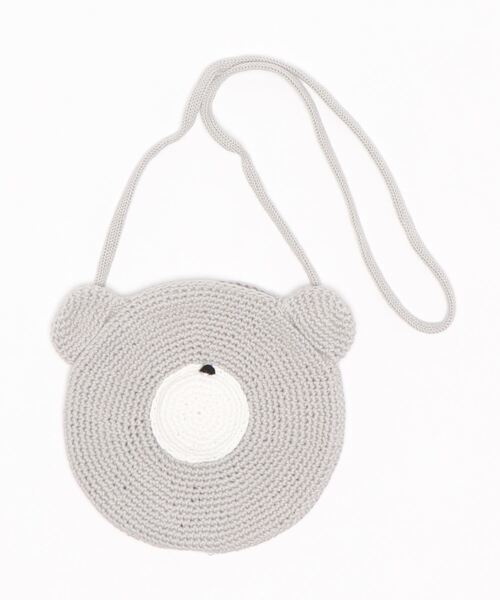 D.fesense（ディーフェセンス）の「【D.fesense /ディーフェセンス】アニマルニットポーチKUMA（ショルダーバッグ・キッズ・ミント/チャコール/ライトグレー・F）」の10枚目の写真