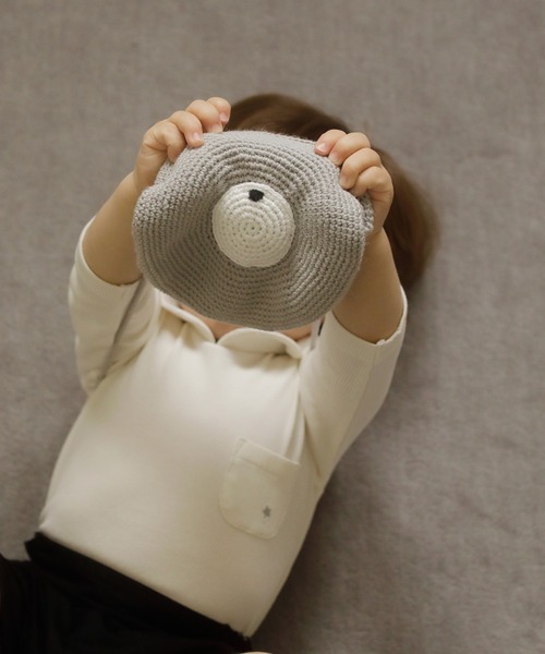 D.fesense（ディーフェセンス）の「【D.fesense /ディーフェセンス】アニマルニットポーチKUMA（ショルダーバッグ・キッズ・ミント/チャコール/ライトグレー・F）」の8枚目の写真