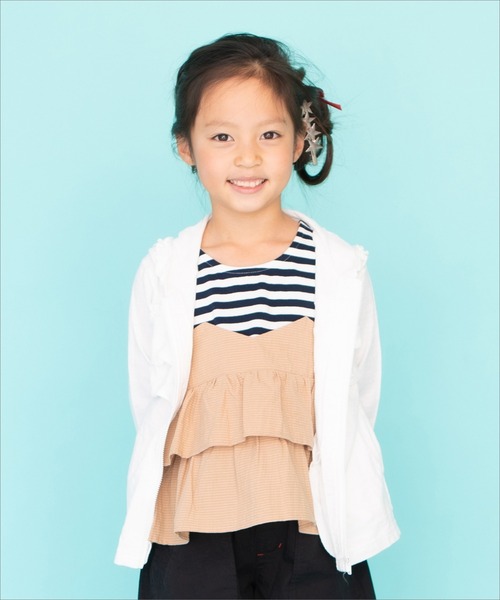 RAGMART（ラグマート）の「フリルパーカー（パーカー・キッズ・ピンク/オフホワイト・80ｃｍ/95cm/90cm）」の2枚目の写真