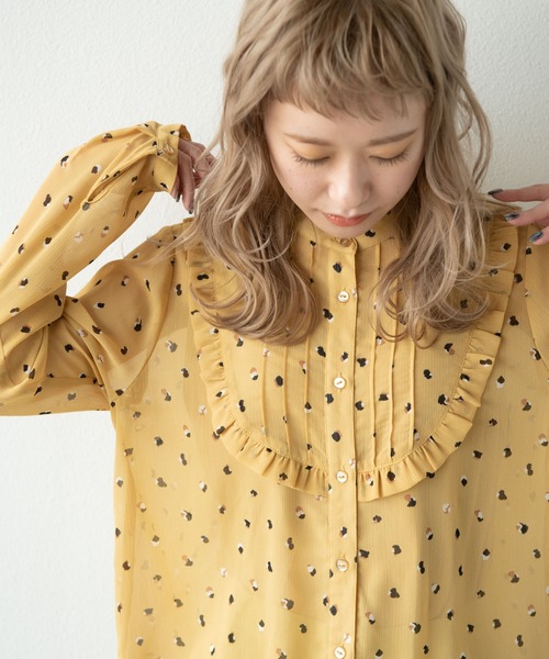 MERLOT（メルロー）の「フラワードット柄楊柳ブラウス（シャツ/ブラウス・レディース・ターコイズブルー/イエロー・FREE）」の2枚目の写真