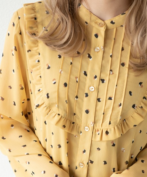 MERLOT（メルロー）の「フラワードット柄楊柳ブラウス（シャツ/ブラウス・レディース・ターコイズブルー/イエロー・FREE）」の9枚目の写真