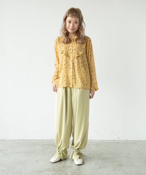 MERLOT（メルロー）の「フラワードット柄楊柳ブラウス（シャツ/ブラウス・レディース・ターコイズブルー/イエロー・FREE）」の13枚目の写真