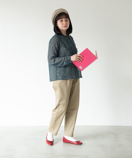 MERLOT（メルロー）の「フラワードット柄楊柳ブラウス（シャツ/ブラウス・レディース・ターコイズブルー/イエロー・FREE）」の8枚目の写真