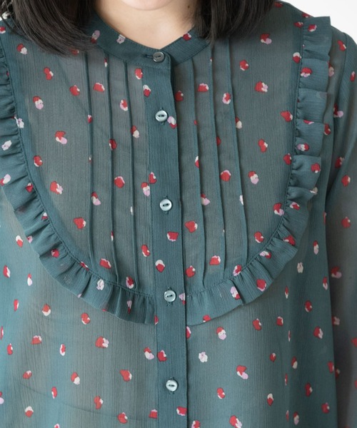 MERLOT（メルロー）の「フラワードット柄楊柳ブラウス（シャツ/ブラウス・レディース・ターコイズブルー/イエロー・FREE）」の11枚目の写真