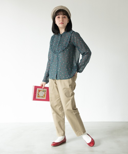 MERLOT（メルロー）の「フラワードット柄楊柳ブラウス（シャツ/ブラウス・レディース・ターコイズブルー/イエロー・FREE）」の20枚目の写真