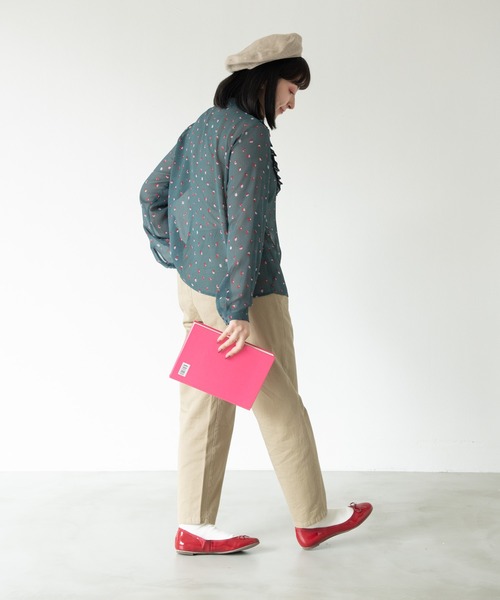 MERLOT（メルロー）の「フラワードット柄楊柳ブラウス（シャツ/ブラウス・レディース・ターコイズブルー/イエロー・FREE）」の3枚目の写真