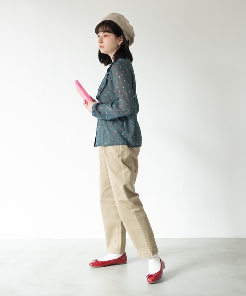 MERLOT（メルロー）の「フラワードット柄楊柳ブラウス（シャツ/ブラウス・レディース・ターコイズブルー/イエロー・FREE）」の14枚目の写真