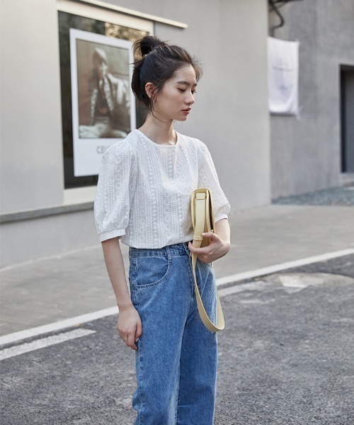 yuue' ( wear )（ユーイ）の「コットン100% 刺繍ハーフスリーブブラウス（シャツ/ブラウス・レディース・ホワイト・SMALL/MEDIUM/LARGE）」の15枚目の写真
