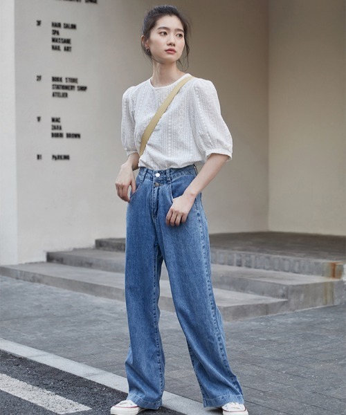 yuue' ( wear )（ユーイ）の「コットン100% 刺繍ハーフスリーブブラウス（シャツ/ブラウス・レディース・ホワイト・SMALL/MEDIUM/LARGE）」の8枚目の写真