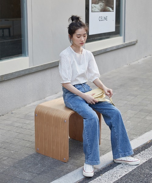 yuue' ( wear )（ユーイ）の「コットン100% 刺繍ハーフスリーブブラウス（シャツ/ブラウス・レディース・ホワイト・SMALL/MEDIUM/LARGE）」の12枚目の写真