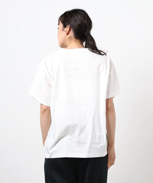 INTERPLANET(インタープラネット)の「刺繍ロゴ*ストゥレイタムプリントドライタッチコットンTシャツ(Tシャツ/カットソー・レディース・ブラック/キャメル/オフホワイト・FREE)」の5枚目の写真