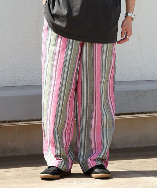 MACOBER（マコバ）の「【WEB限定/SHIPS別注】MACOBER: コットン/リネン ピンク ストライプ ワイド ストレート シェフパンツ（その他パンツ・メンズ・ピンク/ピンク系/ラベンダー・SMALL/MEDIUM/LARGE）」の10枚目の写真