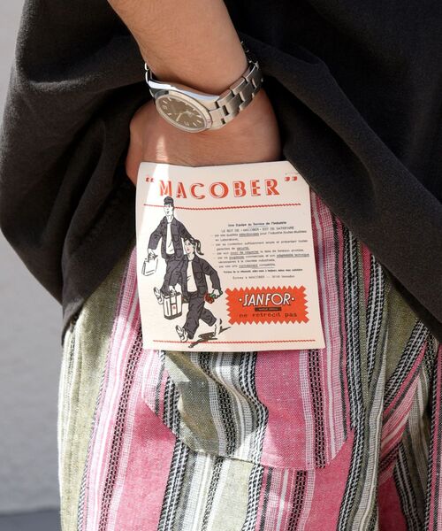 MACOBER（マコバ）の「【WEB限定/SHIPS別注】MACOBER: コットン/リネン ピンク ストライプ ワイド ストレート シェフパンツ（その他パンツ・メンズ・ピンク/ピンク系/ラベンダー・SMALL/MEDIUM/LARGE）」の13枚目の写真