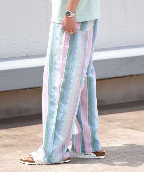 MACOBER（マコバ）の「【WEB限定/SHIPS別注】MACOBER: コットン/リネン ピンク ストライプ ワイド ストレート シェフパンツ（その他パンツ・メンズ・ピンク/ピンク系/ラベンダー・SMALL/MEDIUM/LARGE）」の15枚目の写真