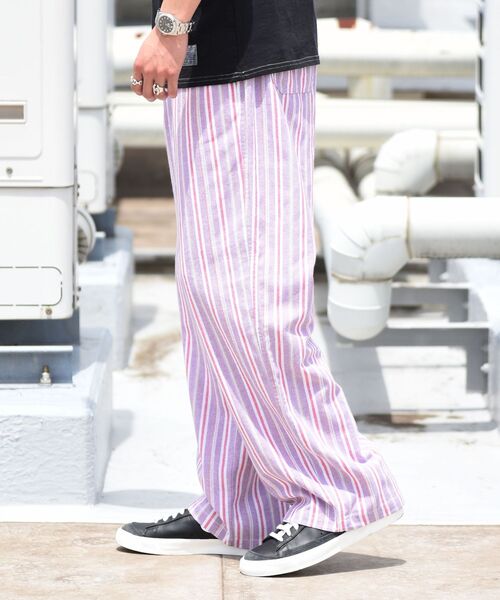 MACOBER（マコバ）の「【WEB限定/SHIPS別注】MACOBER: コットン/リネン ピンク ストライプ ワイド ストレート シェフパンツ（その他パンツ・メンズ・ピンク/ピンク系/ラベンダー・SMALL/MEDIUM/LARGE）」の21枚目の写真