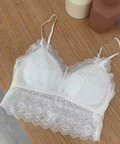 CORNERS（コーナーズ）の「レースブラトップ（キャミソール・レディース・ホワイト/ブラック/マスタード/ブラウン/カーキ・M）」の2枚目の写真