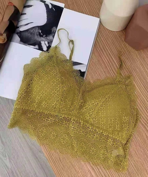 CORNERS（コーナーズ）の「レースブラトップ（キャミソール・レディース・ホワイト/ブラック/マスタード/ブラウン/カーキ・M）」の10枚目の写真