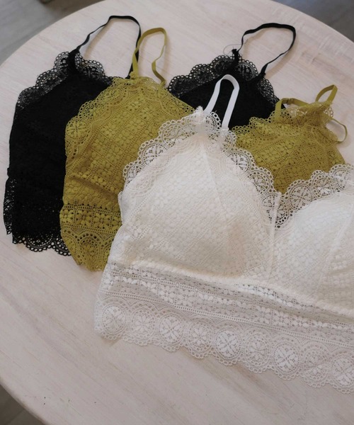 CORNERS（コーナーズ）の「レースブラトップ（キャミソール・レディース・ホワイト/ブラック/マスタード/ブラウン/カーキ・M）」の11枚目の写真