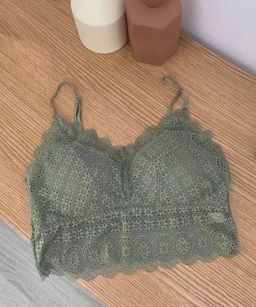 CORNERS（コーナーズ）の「レースブラトップ（キャミソール・レディース・ホワイト/ブラック/マスタード/ブラウン/カーキ・M）」の15枚目の写真