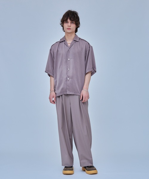 UNITED TOKYO（ユナイテッドトウキョウ）の「スエードサテンオープンカラーシャツ（シャツ/ブラウス・メンズ・ピンク/ブラック/ベージュ/サックスブルー・1/2）」の13枚目の写真