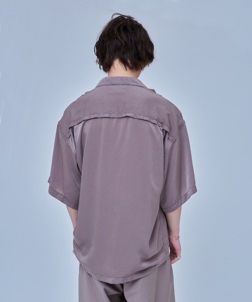 UNITED TOKYO（ユナイテッドトウキョウ）の「スエードサテンオープンカラーシャツ（シャツ/ブラウス・メンズ・ピンク/ブラック/ベージュ/サックスブルー・1/2）」の16枚目の写真