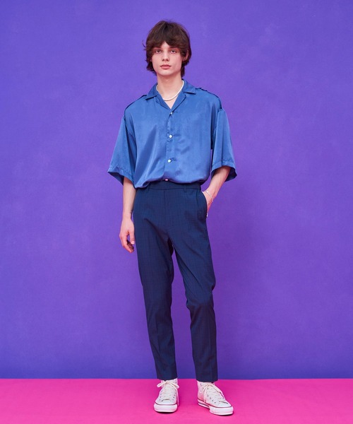 UNITED TOKYO（ユナイテッドトウキョウ）の「スエードサテンオープンカラーシャツ（シャツ/ブラウス・メンズ・ピンク/ブラック/ベージュ/サックスブルー・1/2）」の22枚目の写真