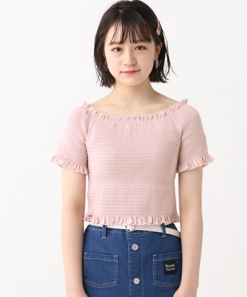 repipi armario（レピピ アルマリオ）の「シャーリングショートスリーブ（Tシャツ/カットソー・キッズ・ブラック/ホワイト/ライトピンク・SMALL/LARGE/MEDIUM）」の14枚目の写真