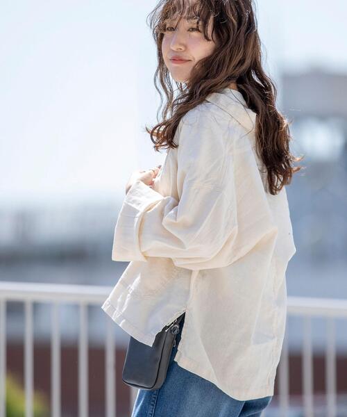 coen（コーエン）の「UVカット機能付きリネンブレンドチャイナジャケット（カバーオール・レディース・ブラック/ナチュラル・LARGE/MEDIUM）」の11枚目の写真