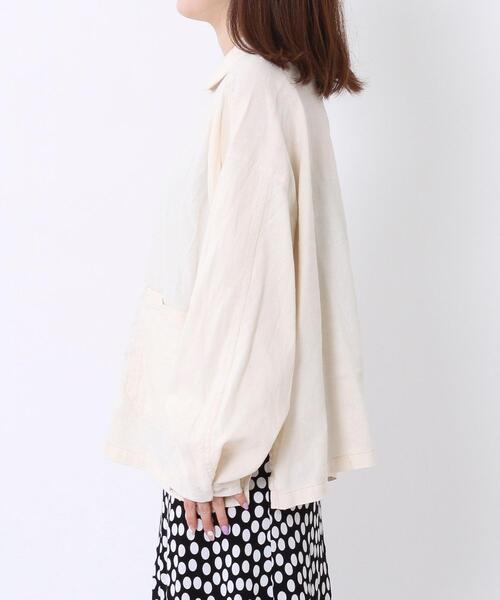 coen（コーエン）の「UVカット機能付きリネンブレンドチャイナジャケット（カバーオール・レディース・ブラック/ナチュラル・LARGE/MEDIUM）」の16枚目の写真