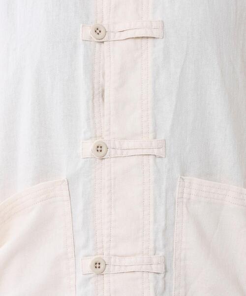 coen（コーエン）の「UVカット機能付きリネンブレンドチャイナジャケット（カバーオール・レディース・ブラック/ナチュラル・LARGE/MEDIUM）」の5枚目の写真