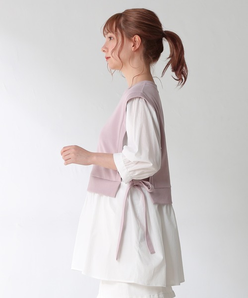 Honeys（ハニーズ）の「レイヤード風チュニック（その他トップス・レディース・ブラック/ベージュ/オリーブ/ピンク・S/M/L）」の16枚目の写真