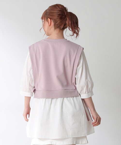 Honeys（ハニーズ）の「レイヤード風チュニック（その他トップス・レディース・ブラック/ベージュ/オリーブ/ピンク・S/M/L）」の18枚目の写真