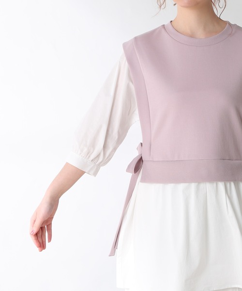 Honeys（ハニーズ）の「レイヤード風チュニック（その他トップス・レディース・ブラック/ベージュ/オリーブ/ピンク・S/M/L）」の20枚目の写真