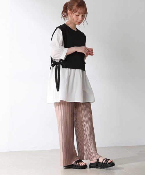 Honeys（ハニーズ）の「レイヤード風チュニック（その他トップス・レディース・ブラック/ベージュ/オリーブ/ピンク・S/M/L）」の14枚目の写真