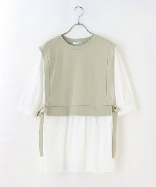 Honeys（ハニーズ）の「レイヤード風チュニック（その他トップス・レディース・ブラック/ベージュ/オリーブ/ピンク・S/M/L）」の7枚目の写真