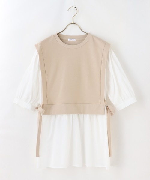 Honeys（ハニーズ）の「レイヤード風チュニック（その他トップス・レディース・ブラック/ベージュ/オリーブ/ピンク・S/M/L）」の12枚目の写真