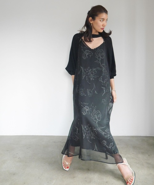 LADYMADE(レディメイド)の「シアーキャミソールレイヤードワンピース(ワンピース・レディース・カーキ/ライトベージュ/ブラック・FREE)」の21枚目の写真