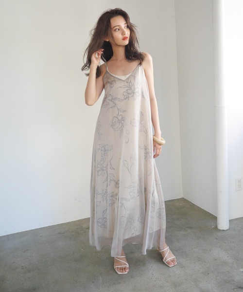 LADYMADE(レディメイド)の「シアーキャミソールレイヤードワンピース(ワンピース・レディース・カーキ/ライトベージュ/ブラック・FREE)」の11枚目の写真