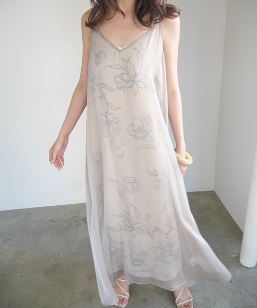 LADYMADE(レディメイド)の「シアーキャミソールレイヤードワンピース(ワンピース・レディース・カーキ/ライトベージュ/ブラック・FREE)」の7枚目の写真