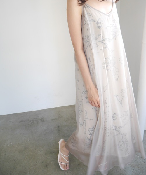 LADYMADE(レディメイド)の「シアーキャミソールレイヤードワンピース(ワンピース・レディース・カーキ/ライトベージュ/ブラック・FREE)」の6枚目の写真