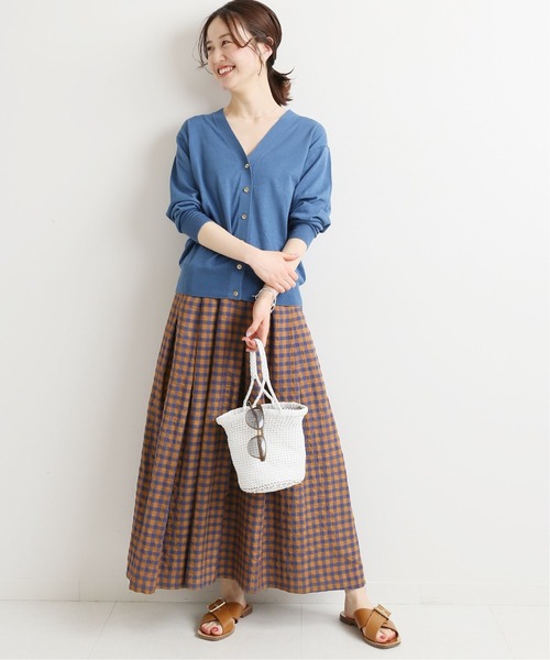 IENA（イエナ）の「ギンガムギャザースカート◆（スカート・レディース・ブラック系その他/チョコ・38/36/34）」の7枚目の写真