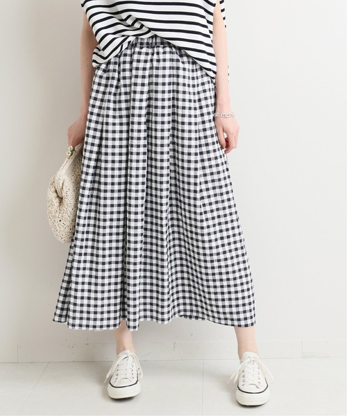 IENA（イエナ）の「ギンガムギャザースカート◆（スカート・レディース・ブラック系その他/チョコ・38/36/34）」の14枚目の写真