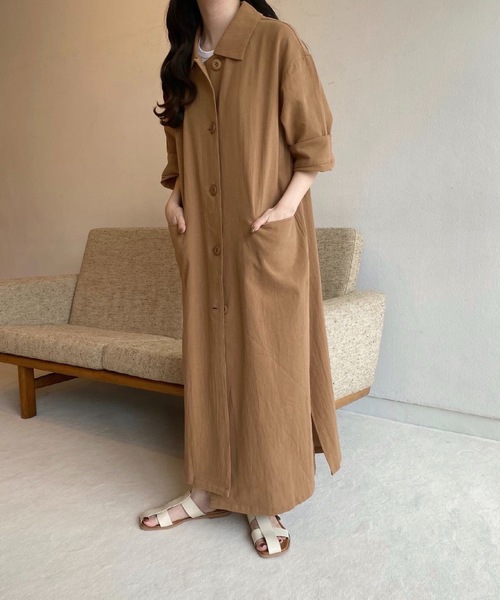 lawgy（ラウジー）の「airy outer op（ワンピース・レディース・ライトベージュ/キャメル/ホワイト・FREE）」の8枚目の写真