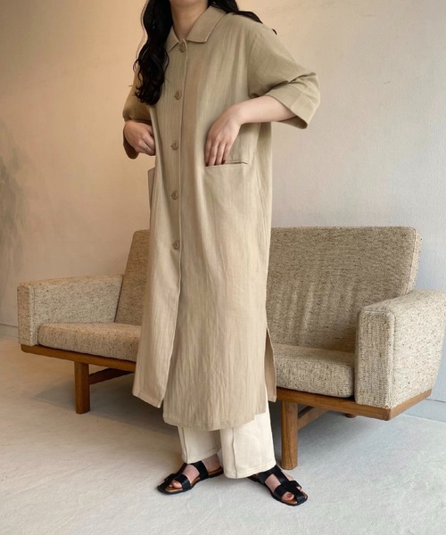 lawgy（ラウジー）の「airy outer op（ワンピース・レディース・ライトベージュ/キャメル/ホワイト・FREE）」の15枚目の写真